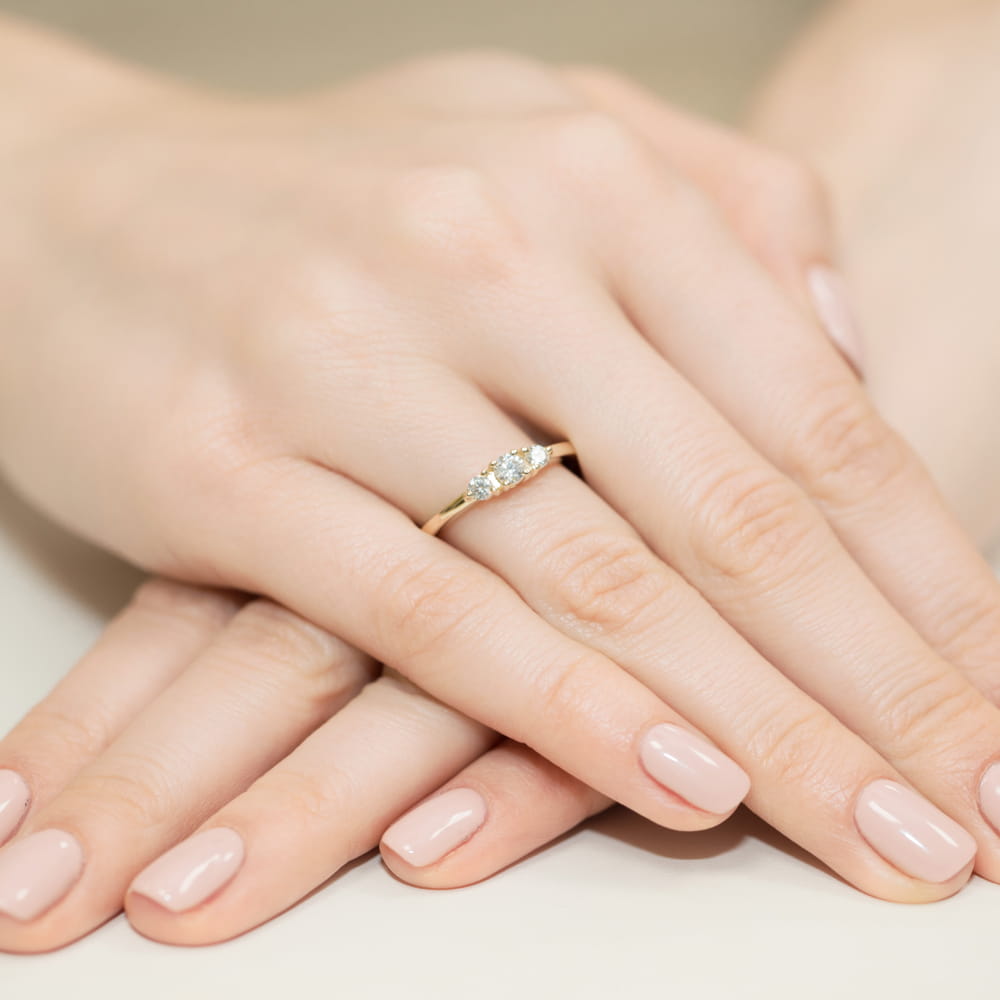 Inel Aur 9K cu Diamante Naturale 0.33 ct