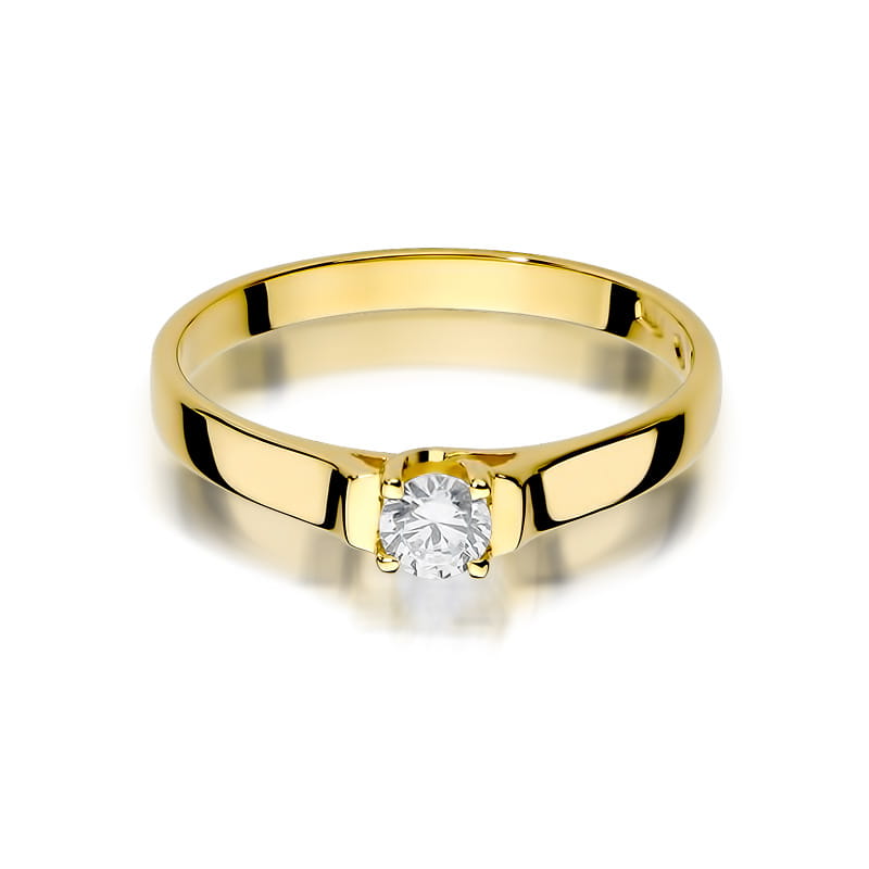 Inel Aur 9K cu Diamant Natural 0.18 ct