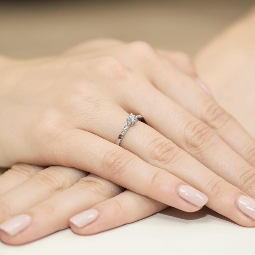 Inel Aur 9K cu Diamante Naturale 0.22 ct