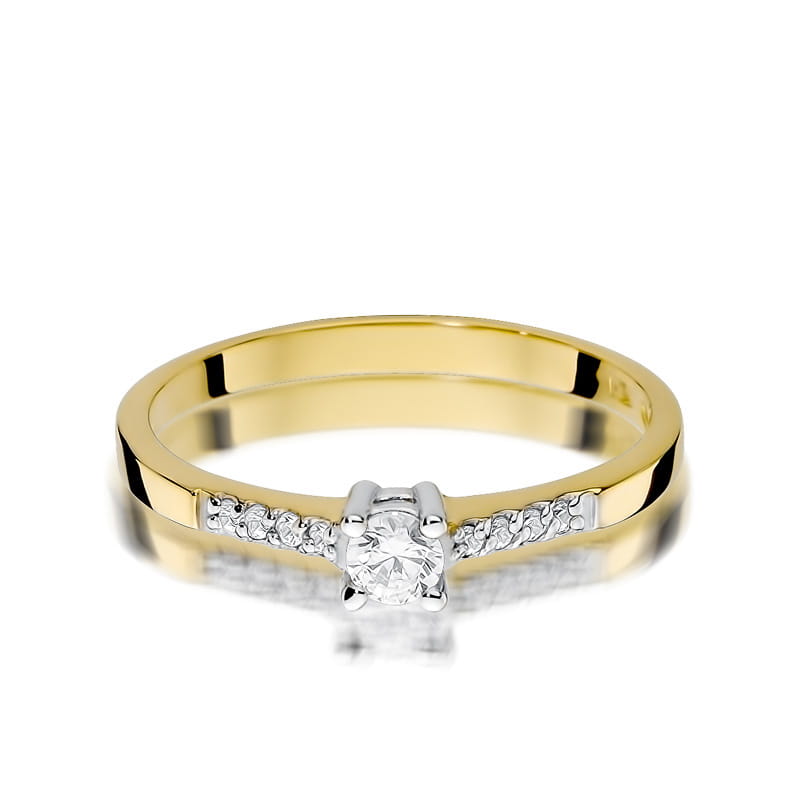 Inel Aur 9K cu Diamante Naturale 0.22 ct