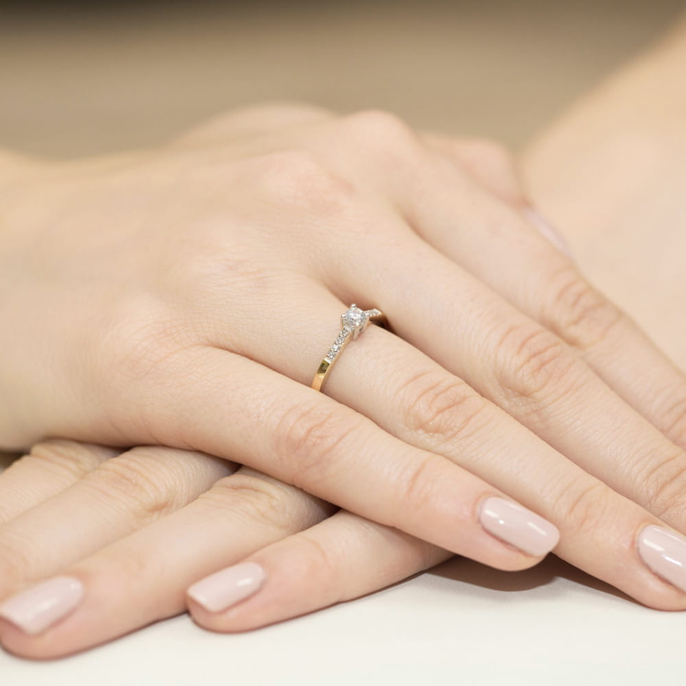 Inel Aur 9K cu Diamante Naturale 0.22 ct