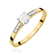 Inel Aur 9K cu Diamante Naturale 0.21 ct