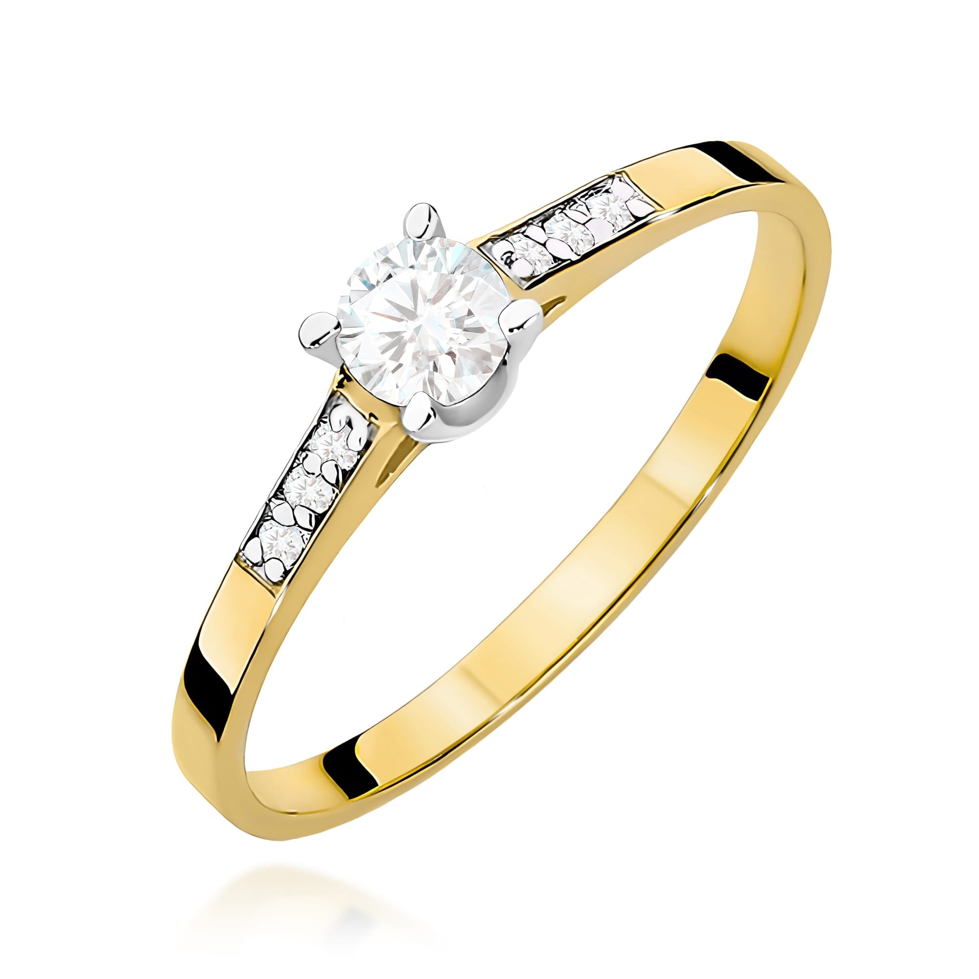 Inel Aur 9K cu Diamante Naturale 0.21 ct