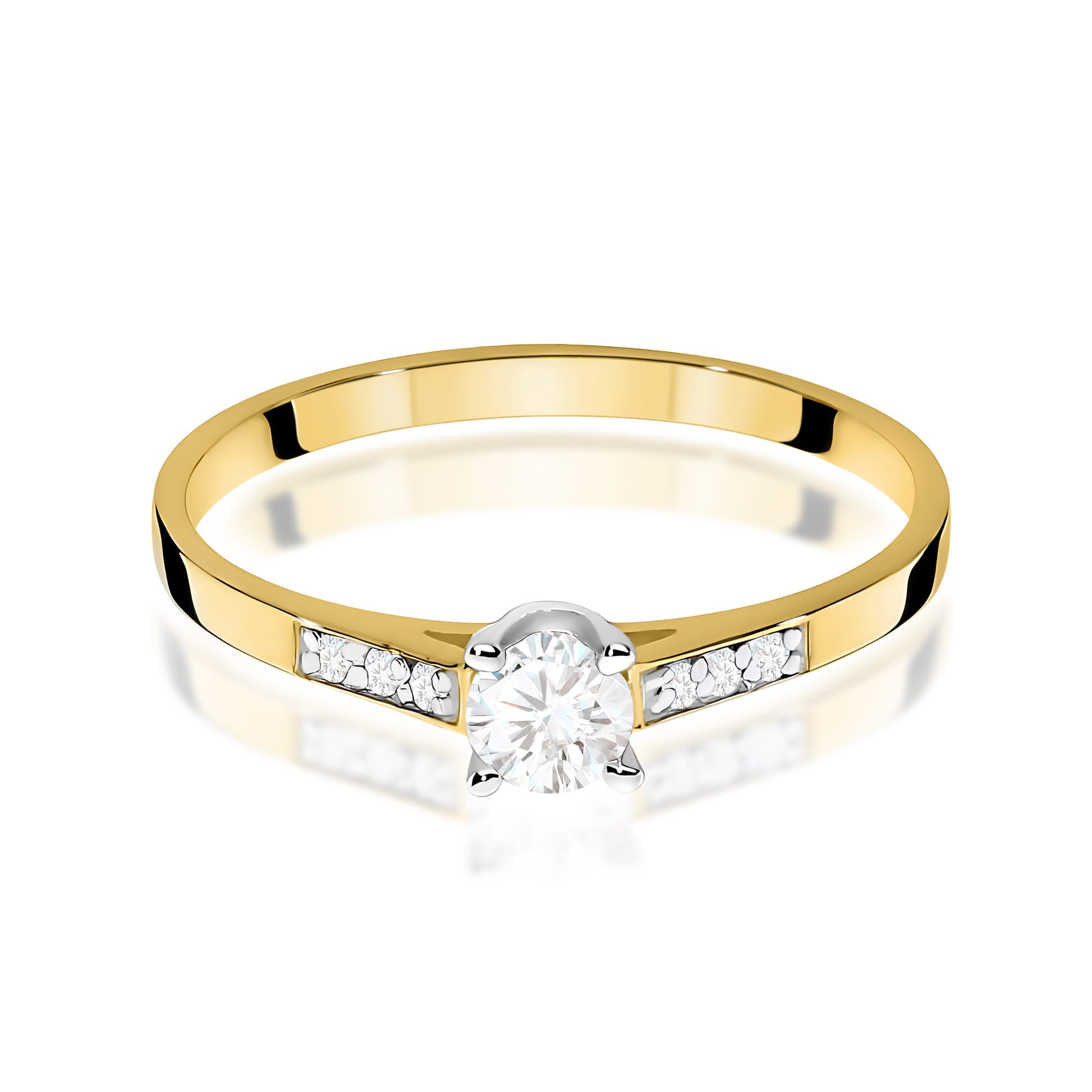 Inel Aur 9K cu Diamante de Laborator 0.21 ct