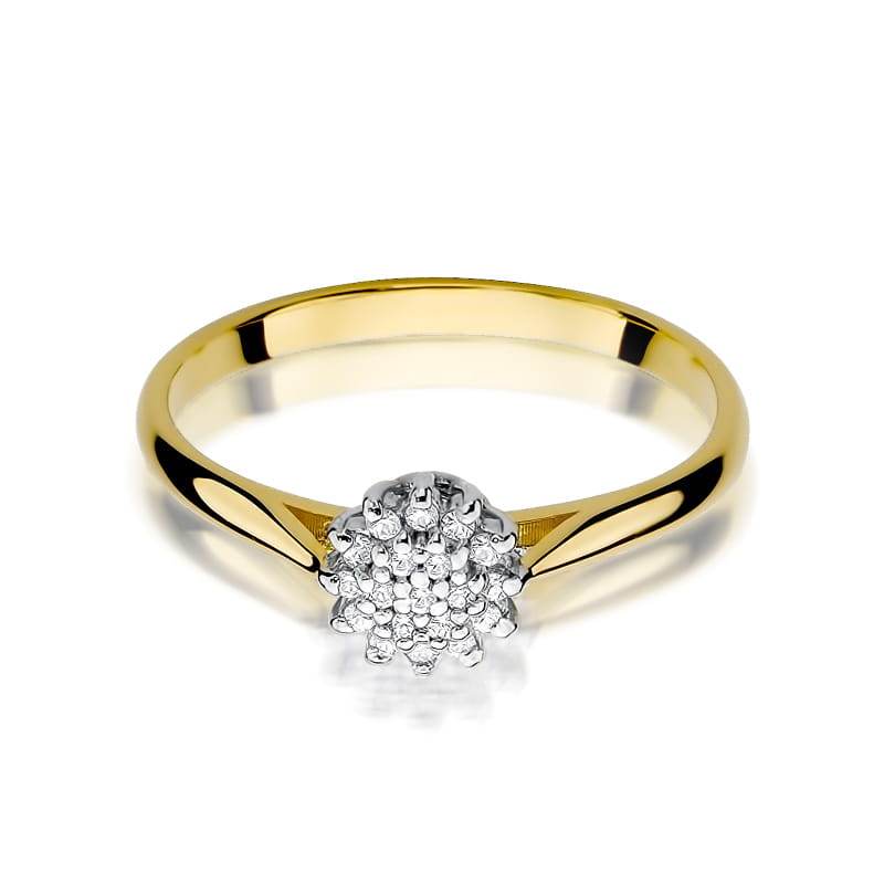 Inel Aur 9K cu Diamante Naturale 0.10 ct