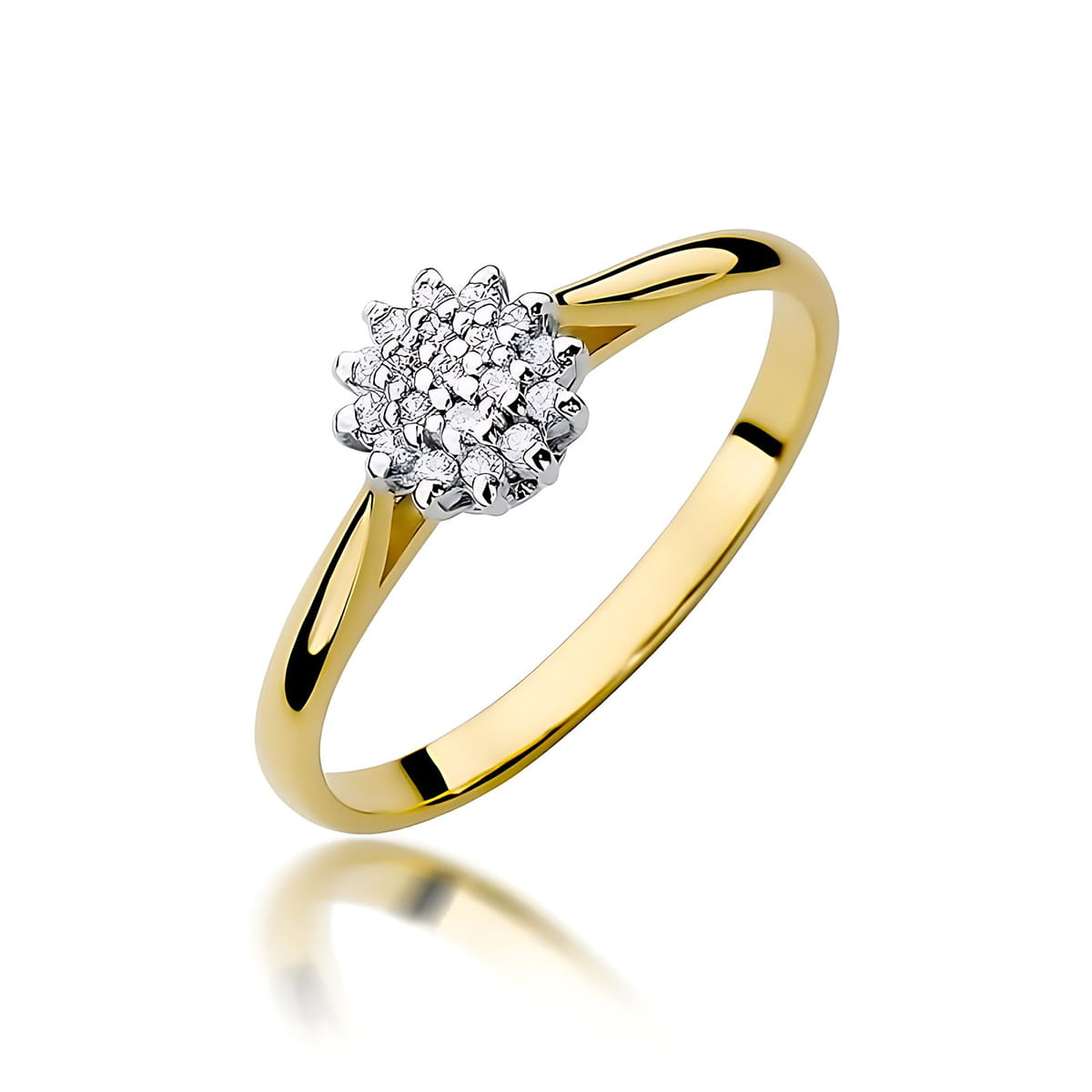 Inel Aur 9K cu Diamante de Laborator 0.10 ct