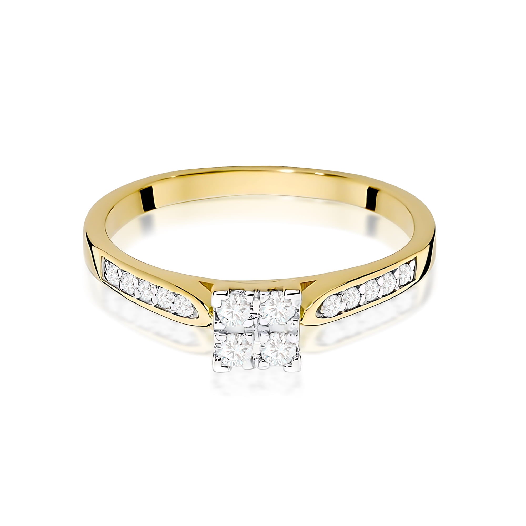 Inel Aur 9K cu Diamante Naturale 0.17 ct