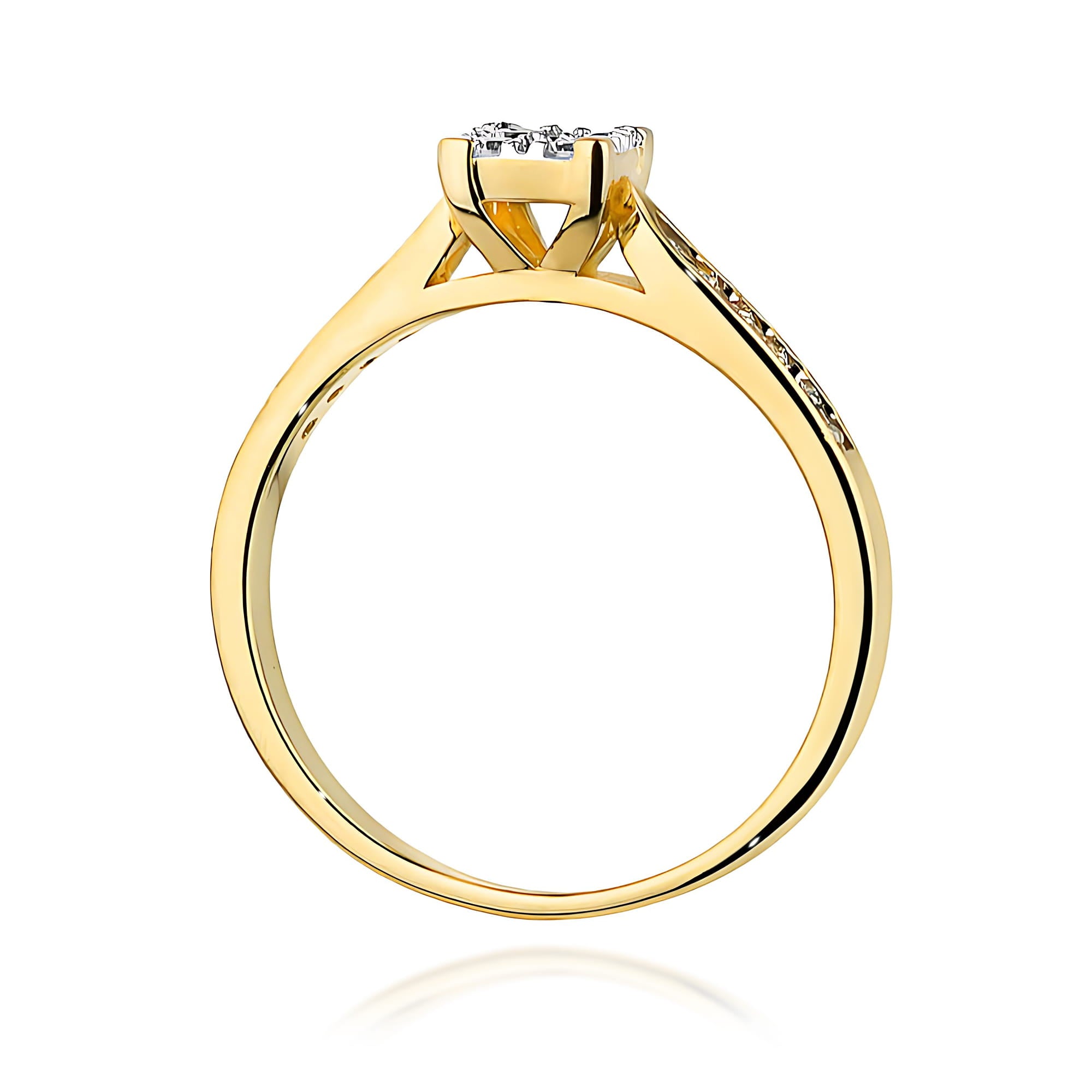 Inel Aur 9K cu Diamante Naturale 0.17 ct