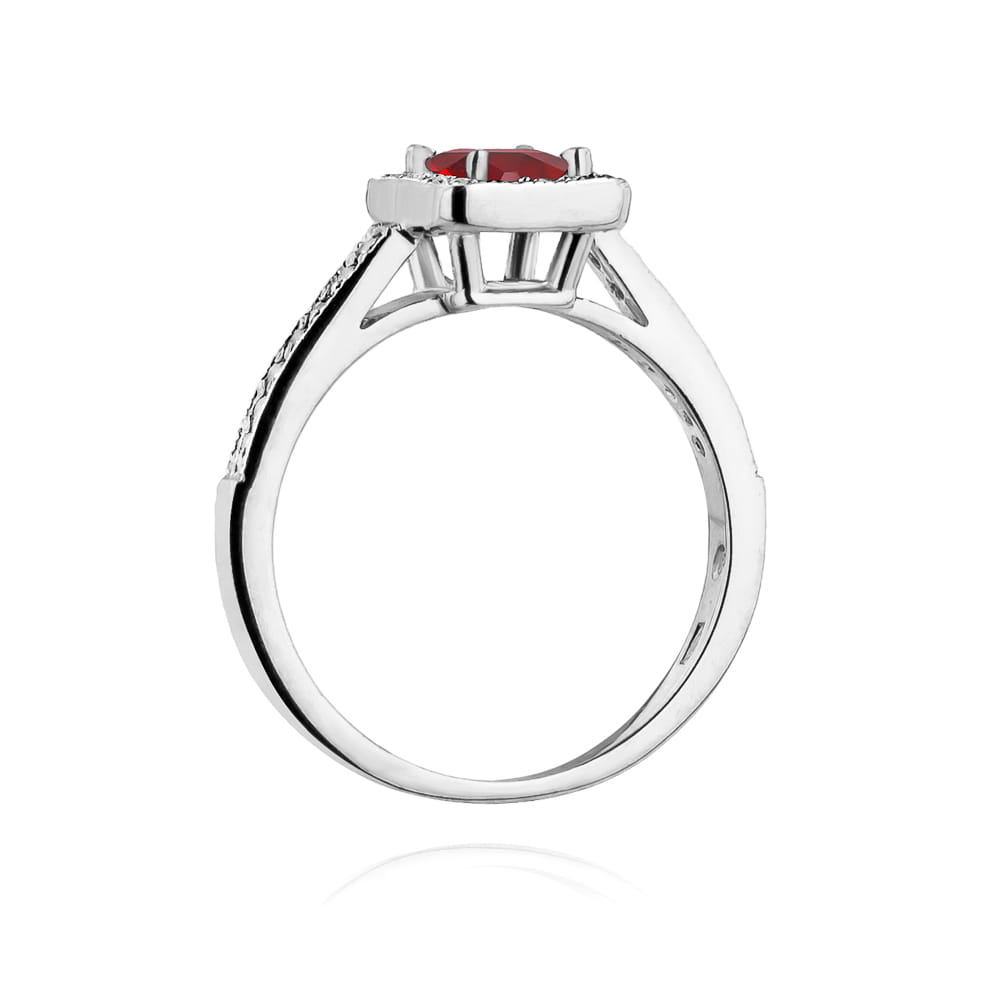 Inel Aur 9K cu Rubin 0.80 ct si Diamante Naturale 0.19 ct