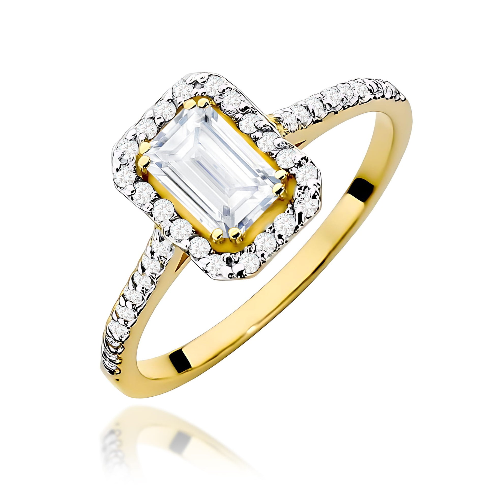 Inel Aur 9K cu Diamante de Laborator 0.79 ct