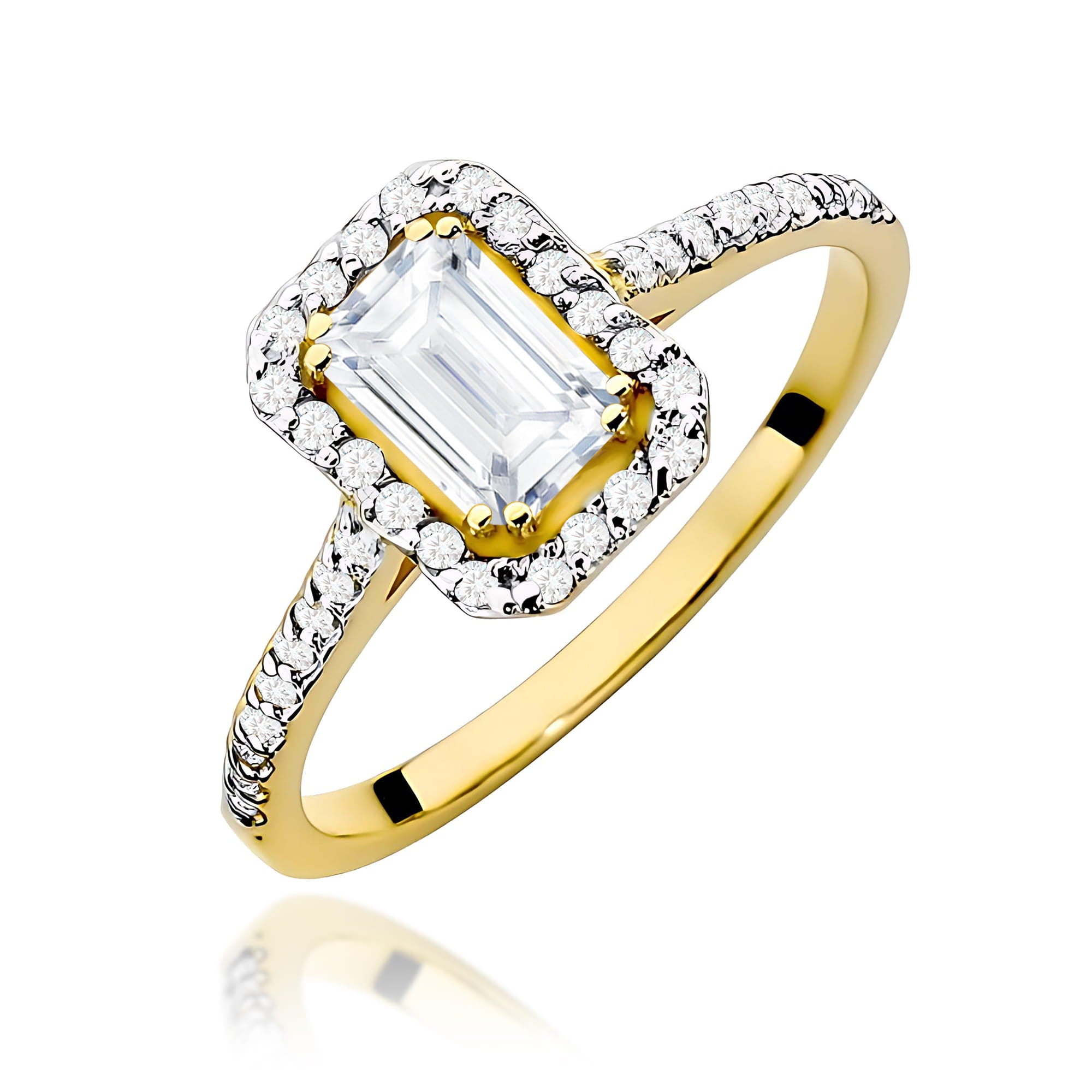 Inel Aur 9K cu Diamante de Laborator 0.79 ct
