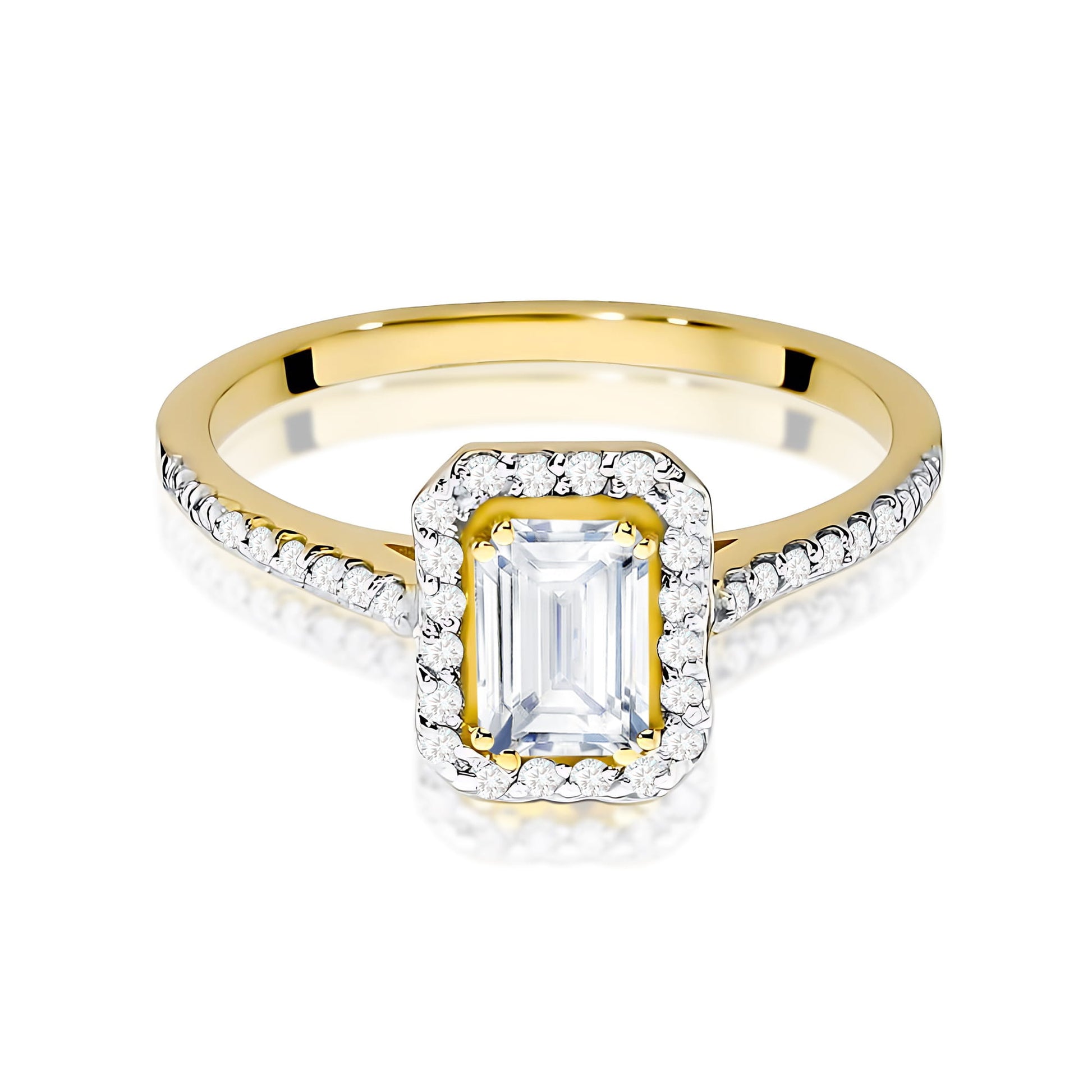 Inel Aur 9K cu Diamante de Laborator 0.79 ct