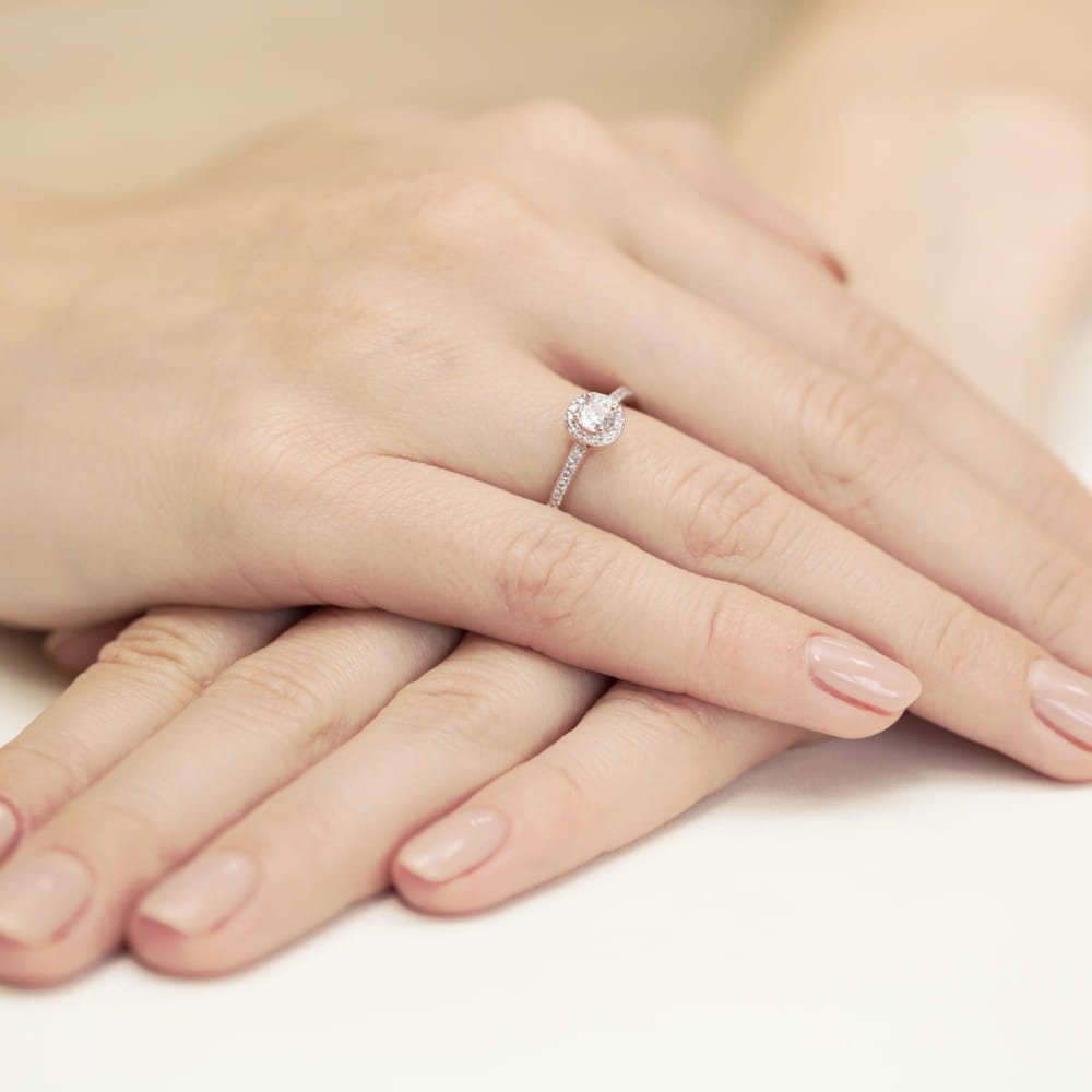 Inel Aur 14K W0406 Diamant Cultivat 0.15ct