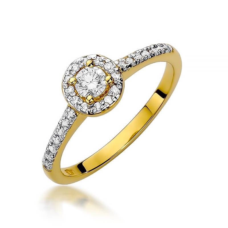 Inel Aur 9K cu Diamante Naturale 0.28 ct
