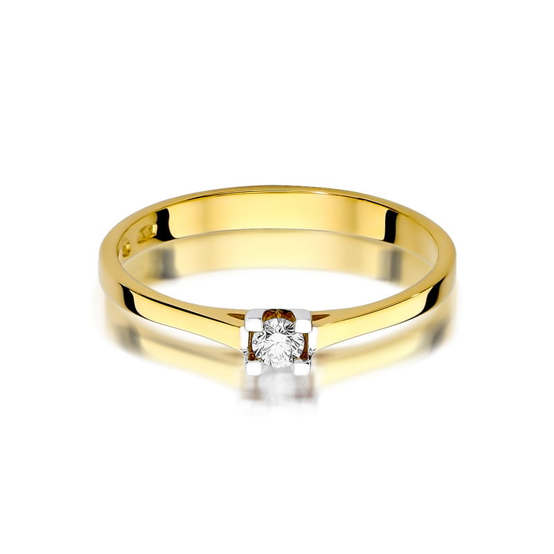 Inel Aur 9K cu Diamant Natural 0.09 ct