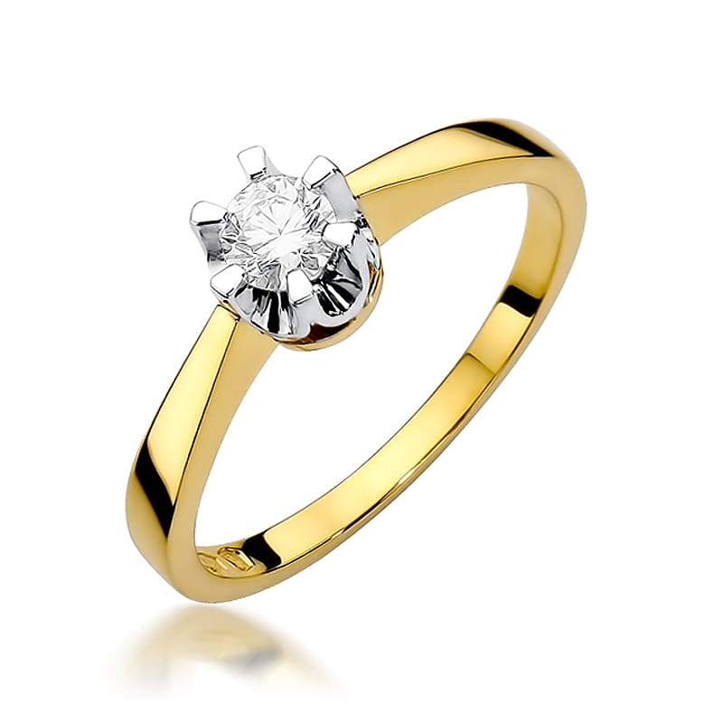 Inel Aur 9K cu Diamant Natural 0.25 ct