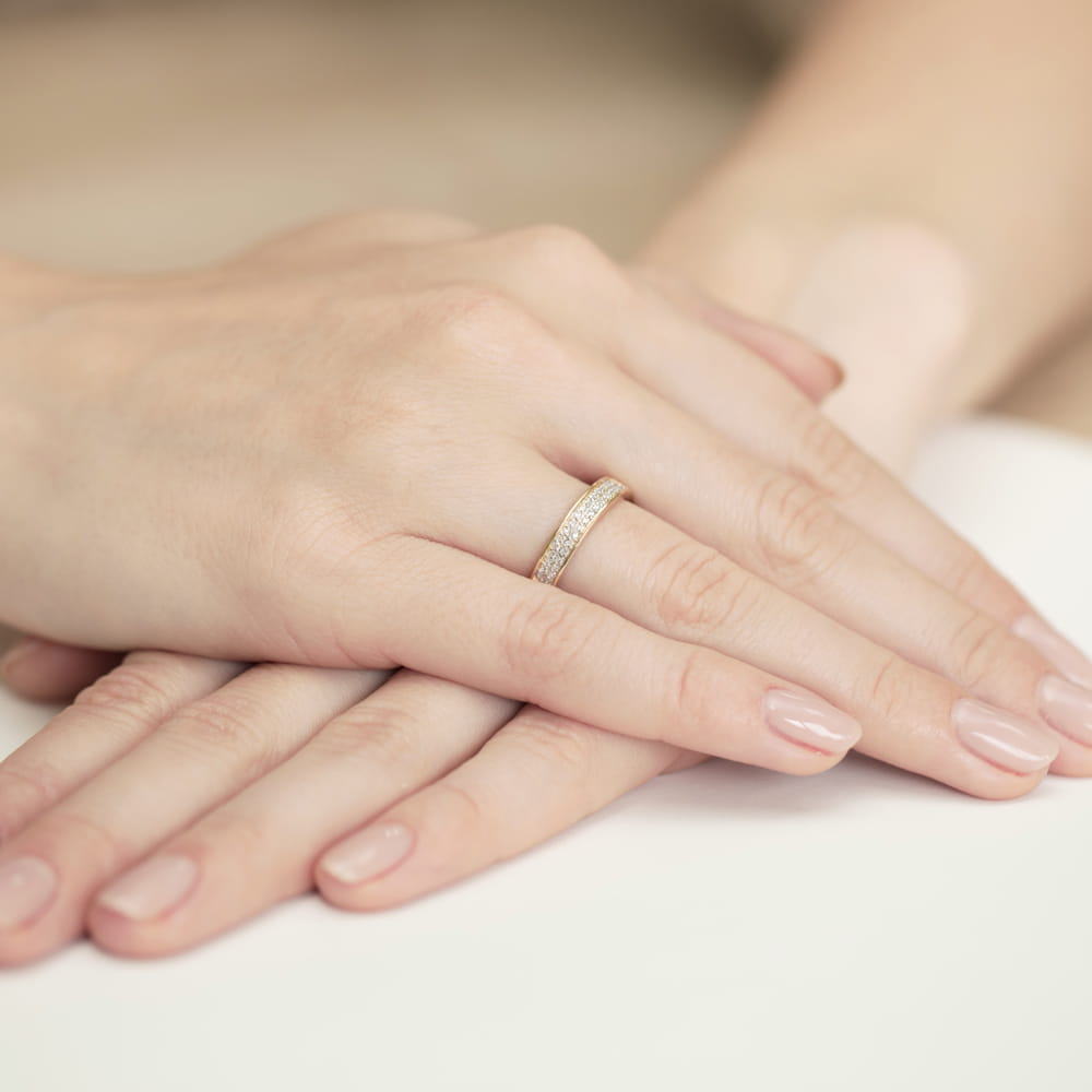 Inel Aur 9K cu Diamante Naturale 0.18 ct