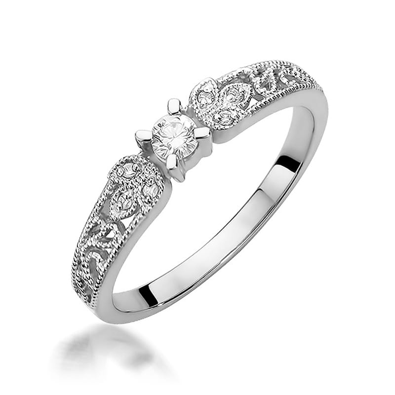 Inel Aur 9K cu Diamante Naturale 0.13 ct