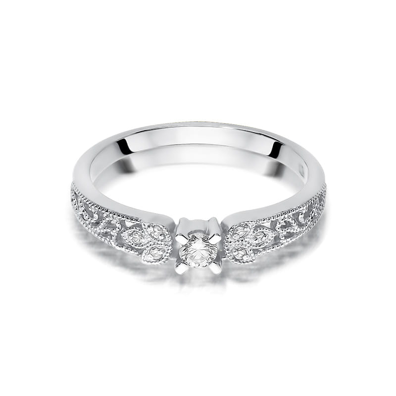 Inel Aur 9K cu Diamante Naturale 0.13 ct