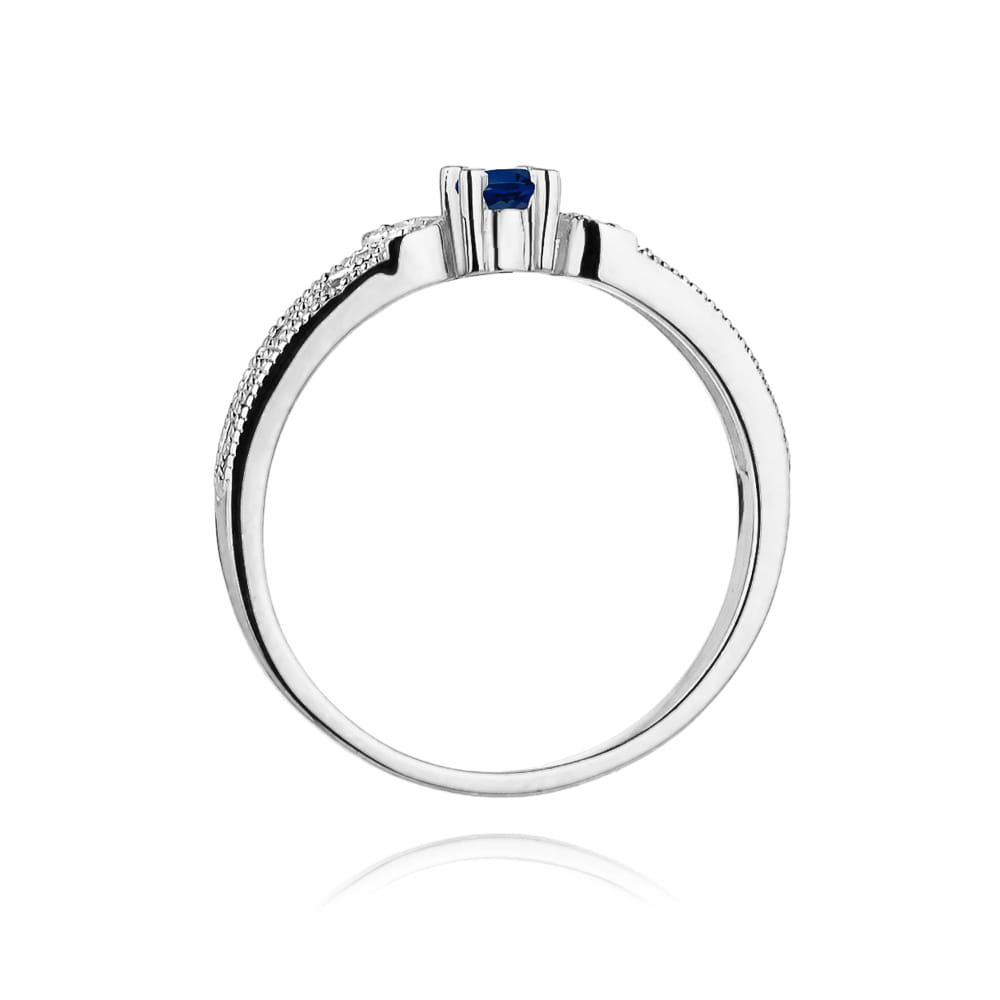 Inel Aur 9K cu Safir 0.15 ct si Diamante Naturale 0.03 ct