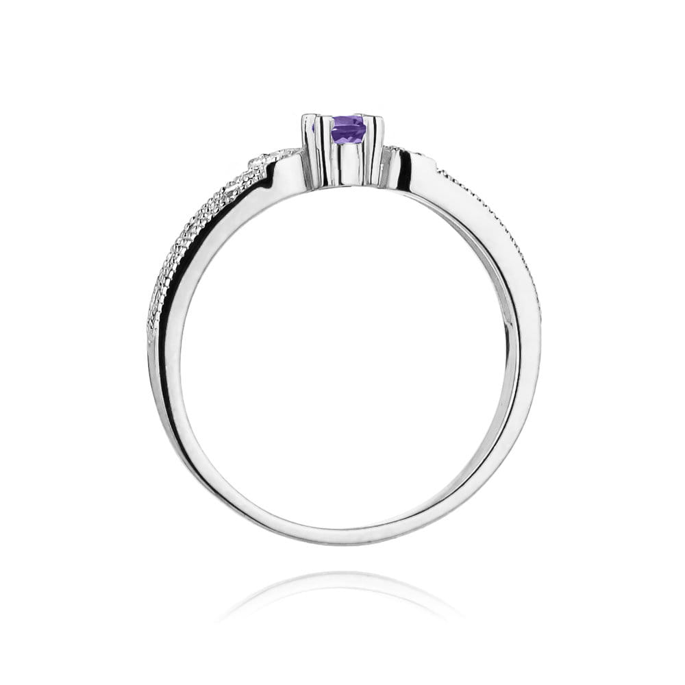 Inel Aur 9K cu Tanzanit 0.15 ct si Diamante Naturale 0.03 ct