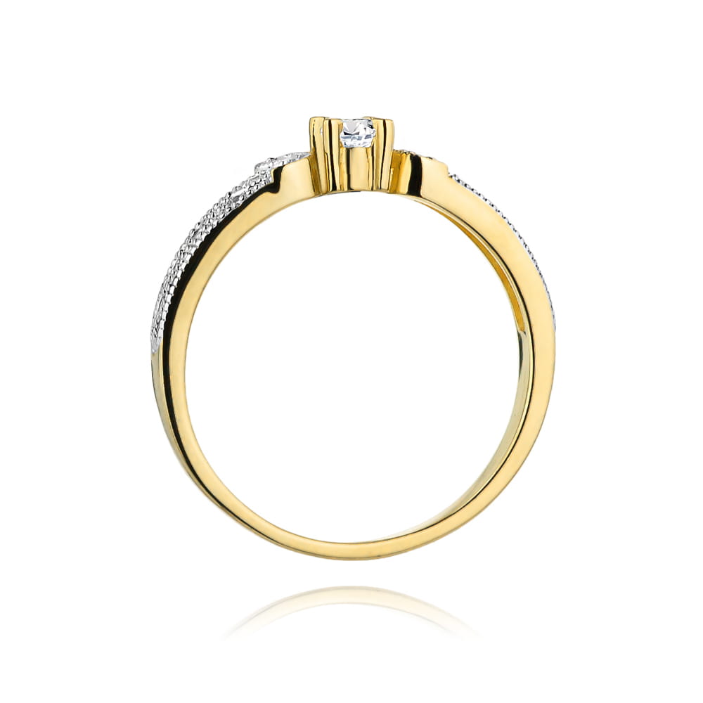 Inel Aur 9K cu Diamante Naturale 0.13 ct