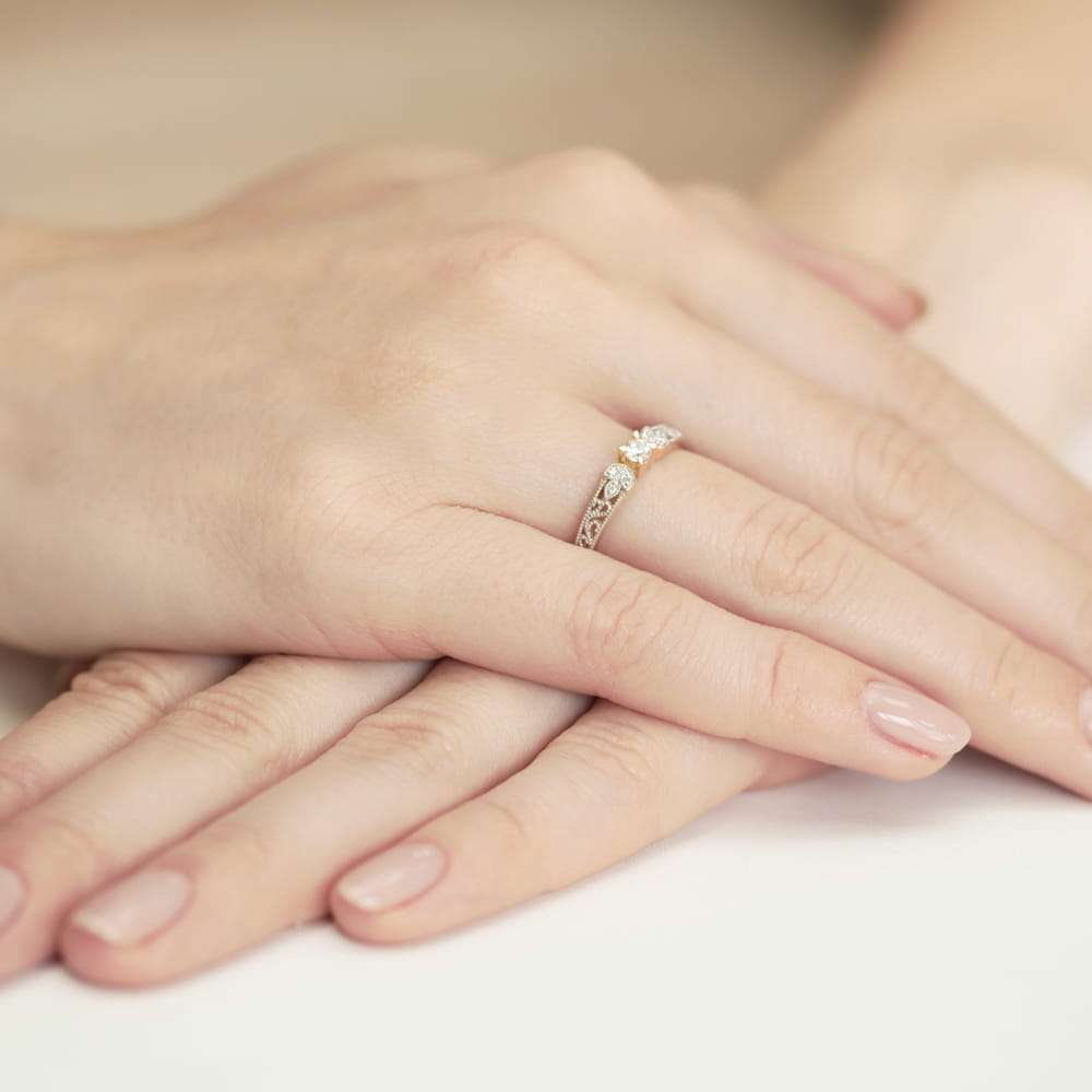 Inel Aur 9K cu Diamante Naturale 0.13 ct