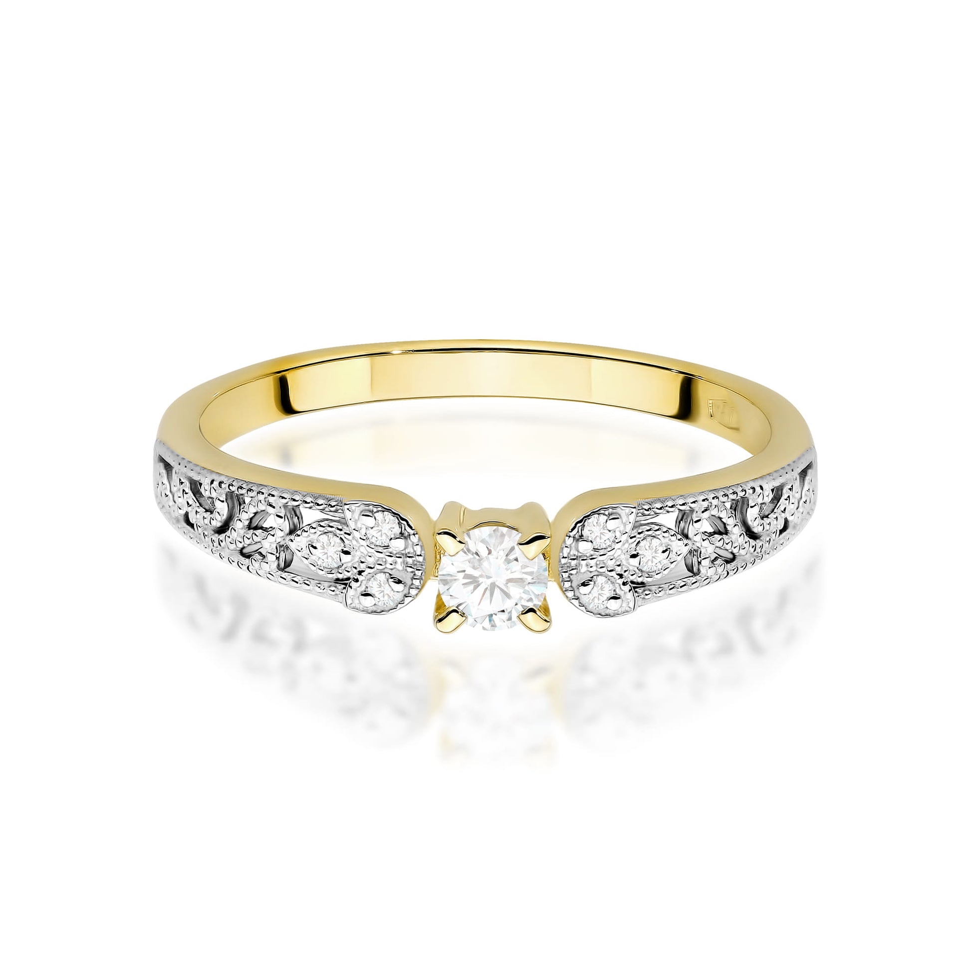 Inel Aur 9K cu Diamante de Laborator 0.13 ct