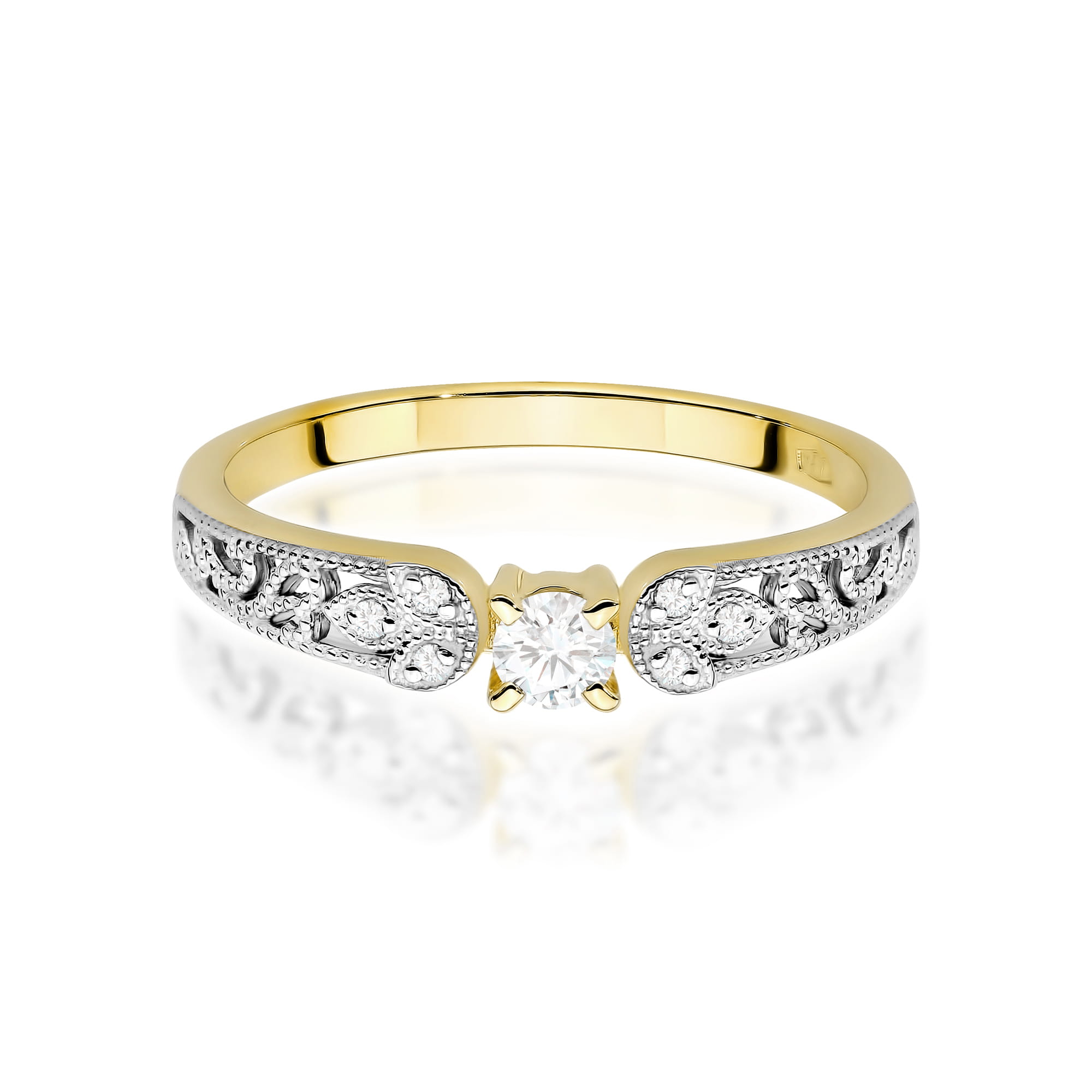 Inel Aur 9K cu Diamante de Laborator 0.13 ct