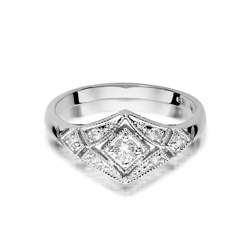 Inel Aur 9K cu Diamante Naturale 0.19 ct