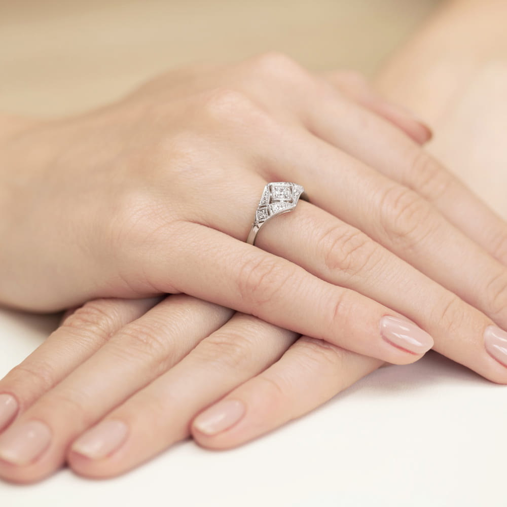 Inel Aur 9K cu Diamante Naturale 0.19 ct