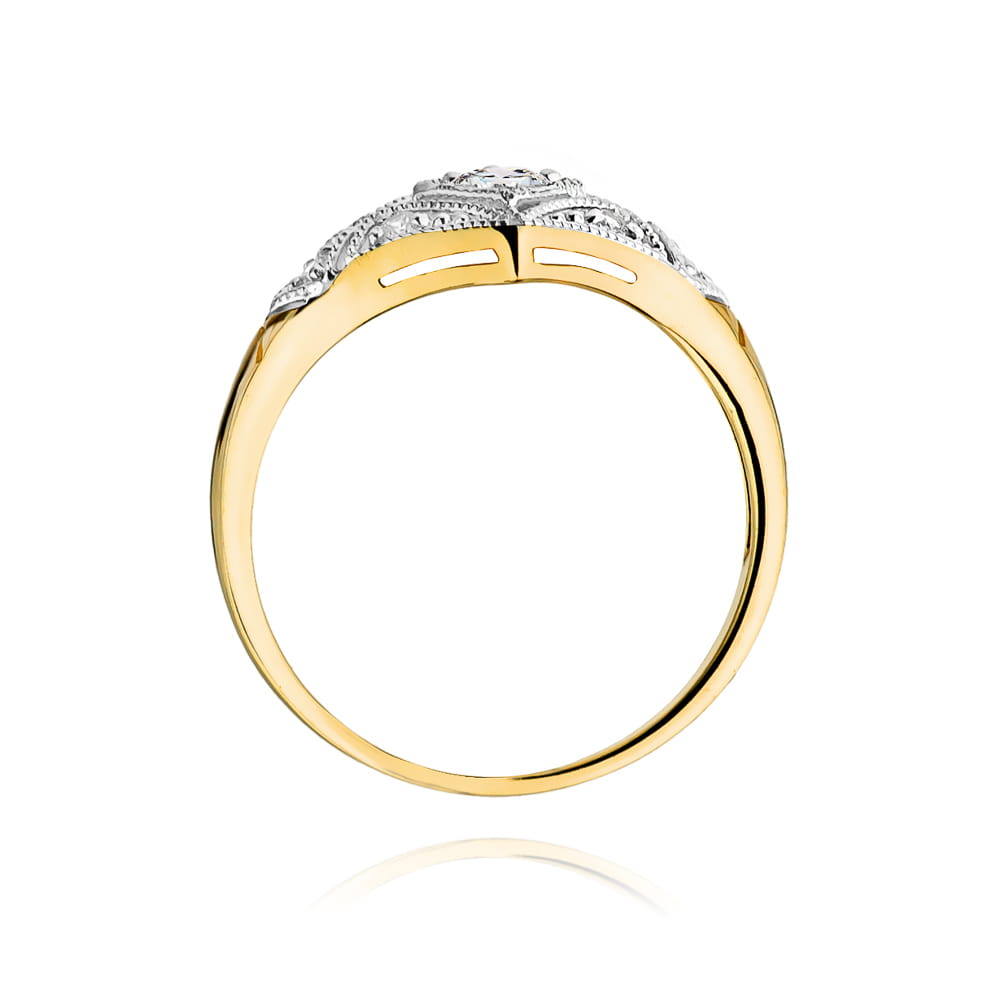 Inel Aur 9K cu Diamante Naturale 0.19 ct