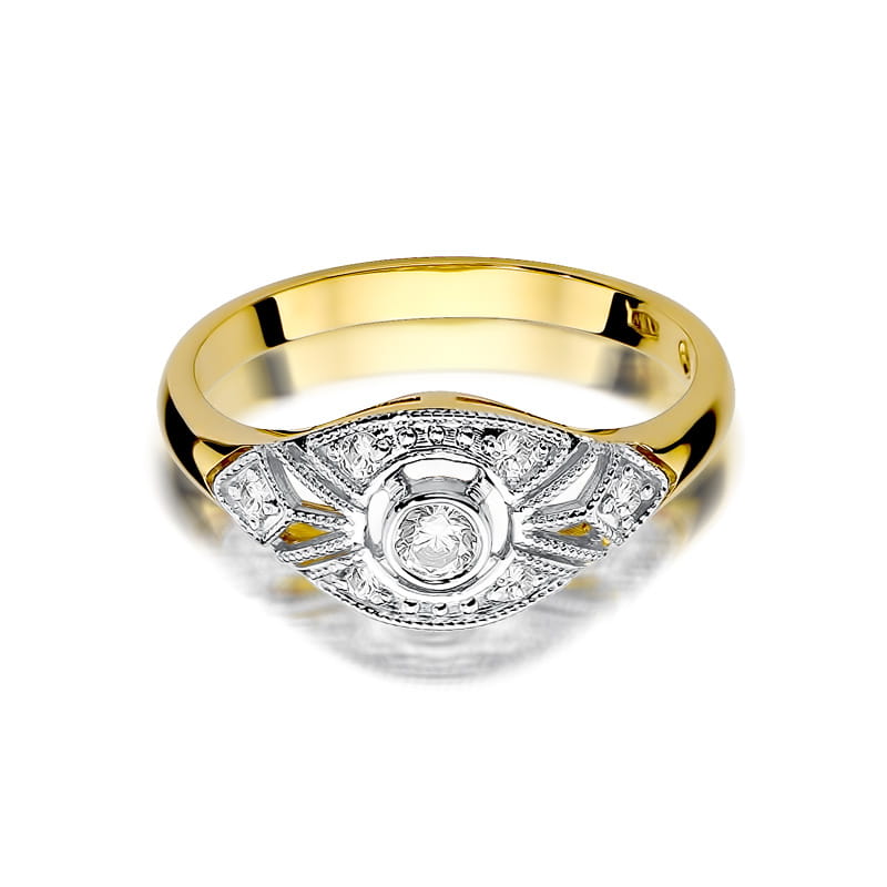 Inel Aur 9K cu Diamante Naturale 0.19 ct