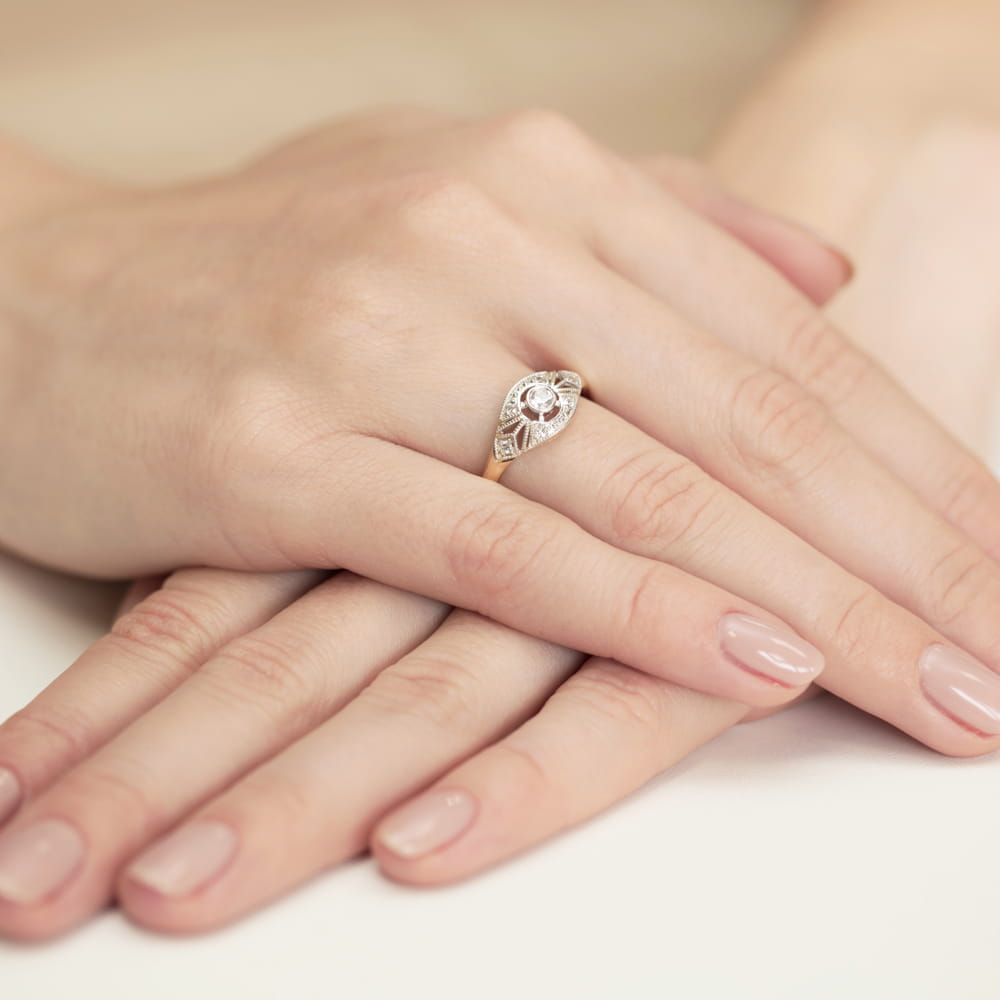 Inel Aur 9K cu Diamante Naturale 0.19 ct