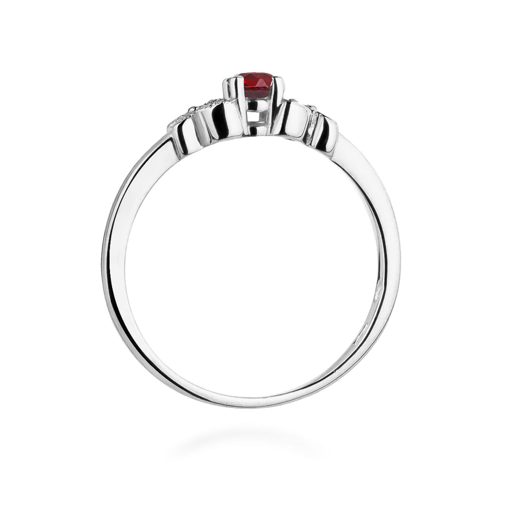 Inel Aur 9K cu Rubin 0.15 ct si Diamante Naturale 0.02 ct