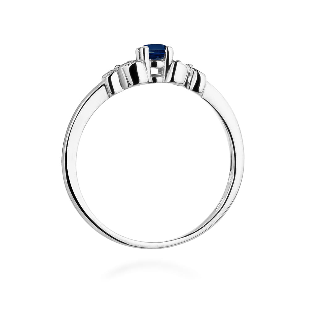Inel Aur 9K cu Safir 0.15 ct si Diamante Naturale 0.02 ct