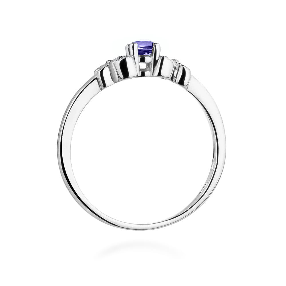 Inel Aur 9K cu Tanzanit 0.15 ct si Diamante Naturale 0.02 ct