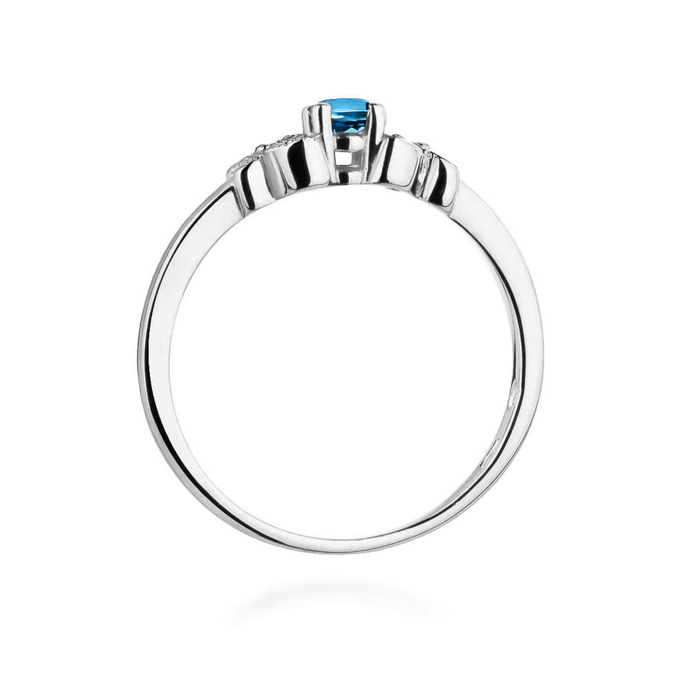 Inel Aur 9K cu Topaz Swiss 0.15 ct si Diamante Naturale 0.02 ct