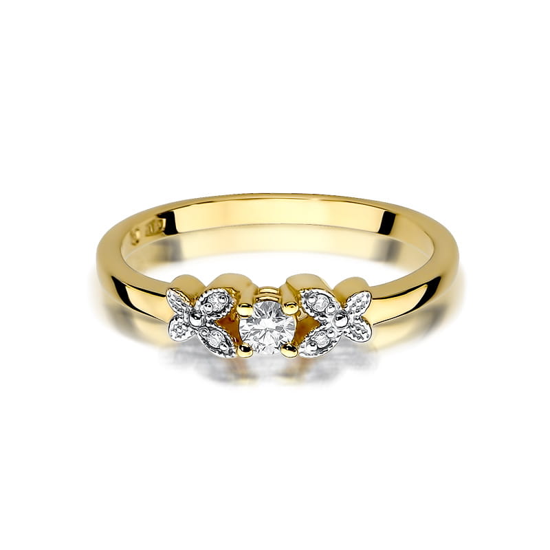 Inel Aur 9K cu Diamante Naturale 0.12 ct
