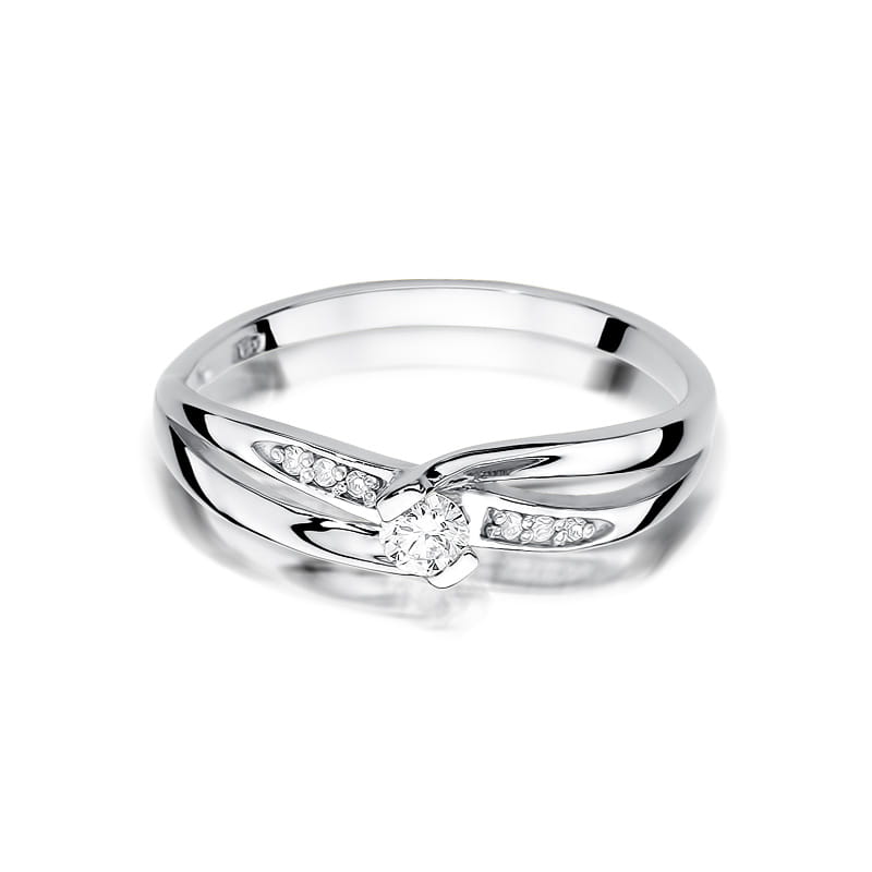 Inel Aur 9K cu Diamante Naturale 0.13 ct