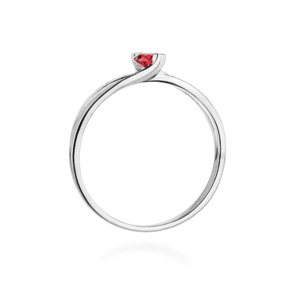 Inel Aur 9K cu Rubin 0.15 ct si Diamante Naturale 0.03 ct