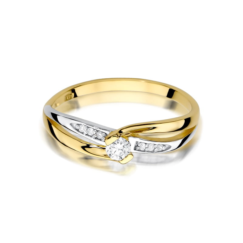 Inel Aur 9K cu Diamante Naturale 0.13 ct