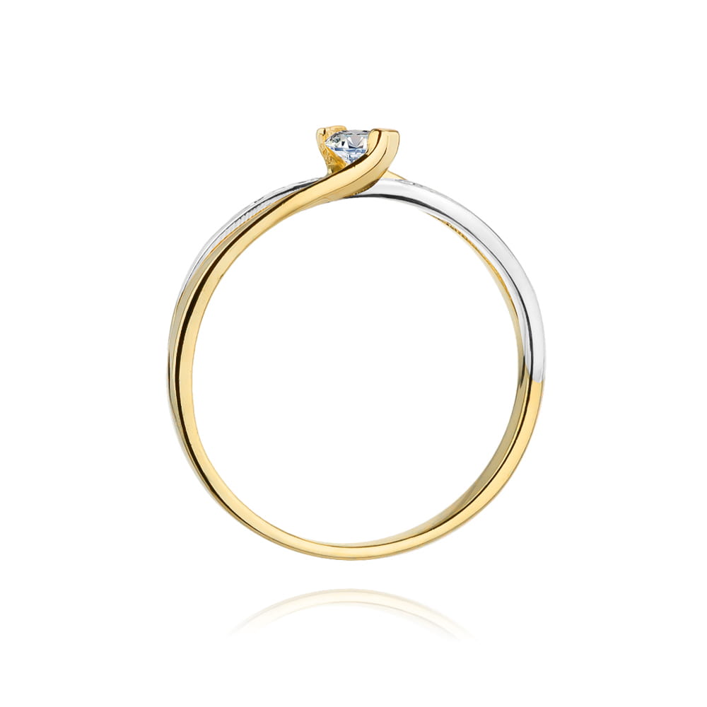 Inel Aur 9K cu Diamante Naturale 0.13 ct