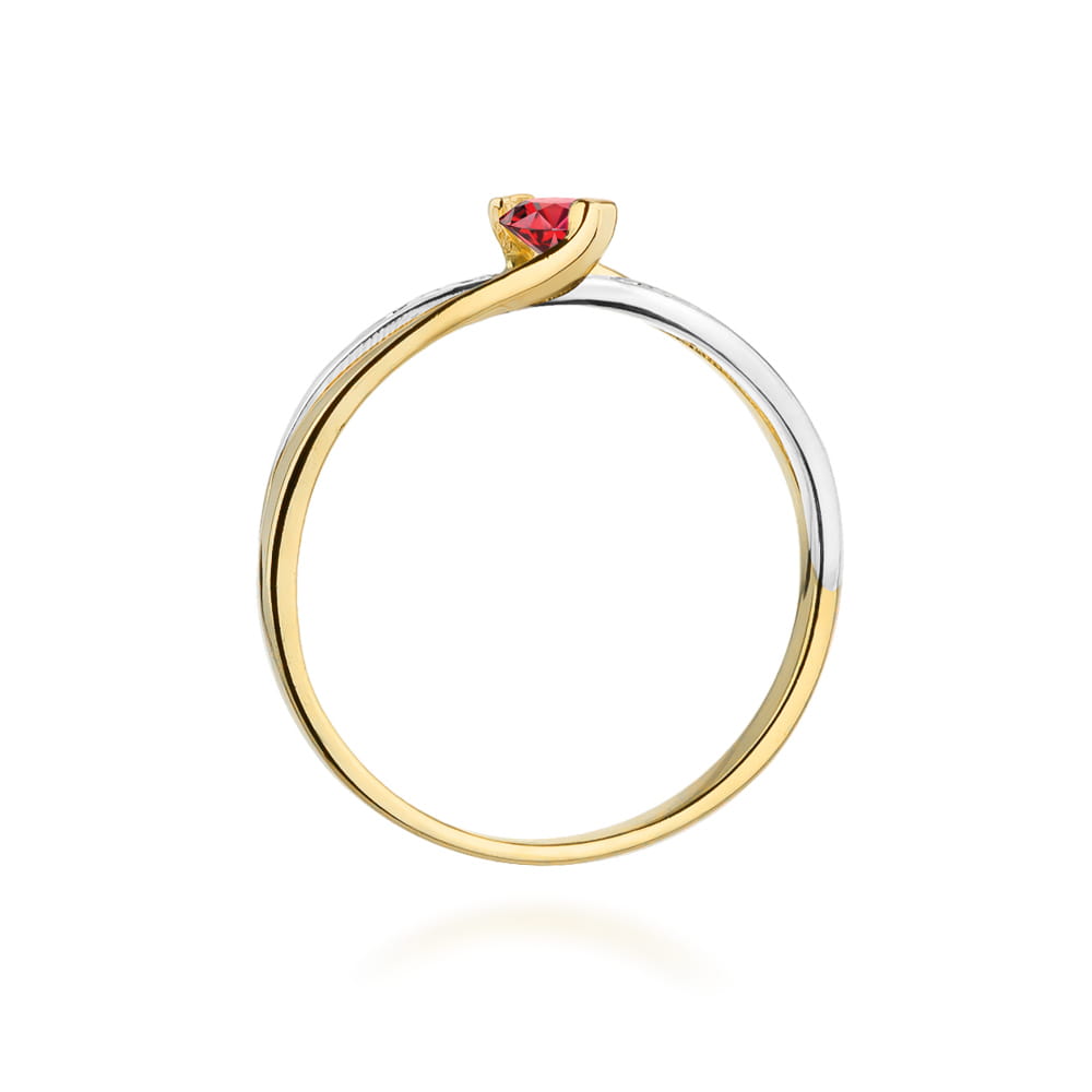 Inel Aur 9K cu Rubin 0.15 ct si Diamante Naturale 0.03 ct