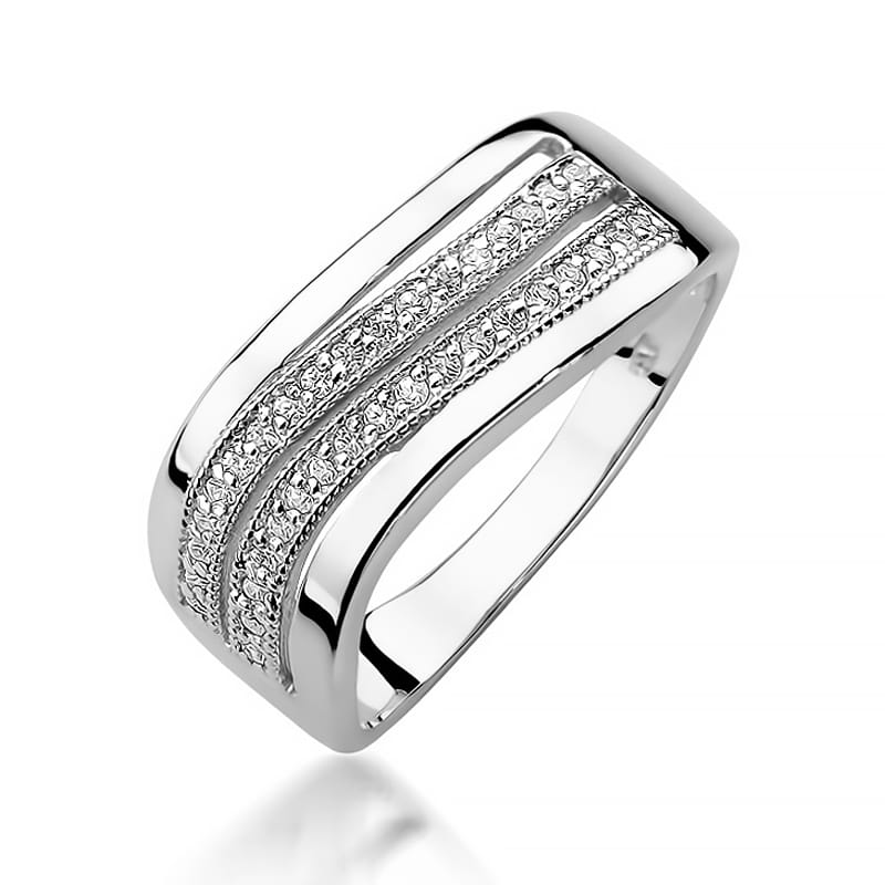Inel Aur 9K cu Diamante Naturale 0.18 ct