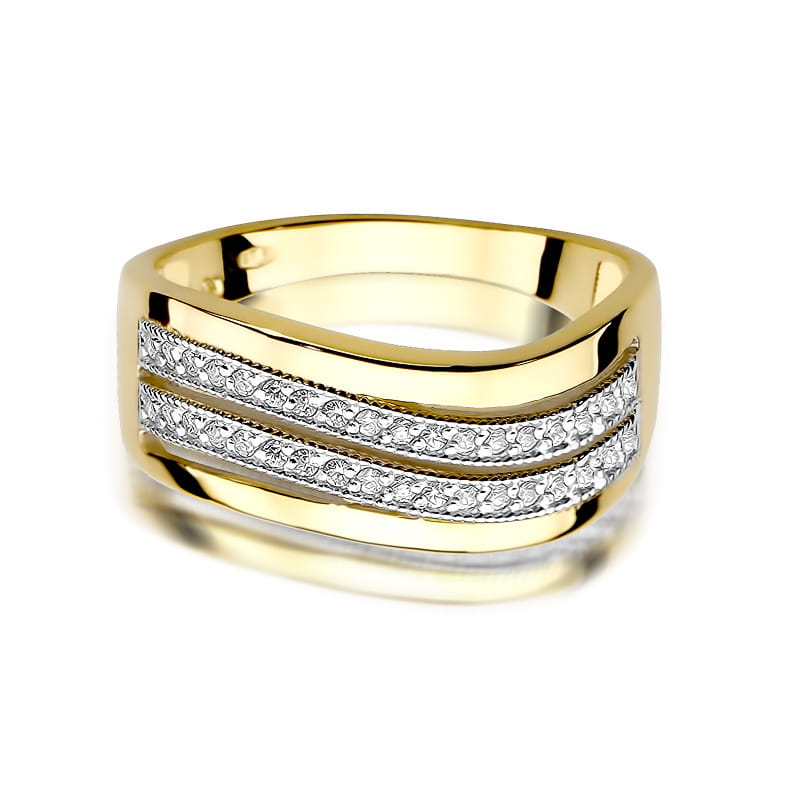 Inel Aur 9K cu Diamante Naturale 0.18 ct