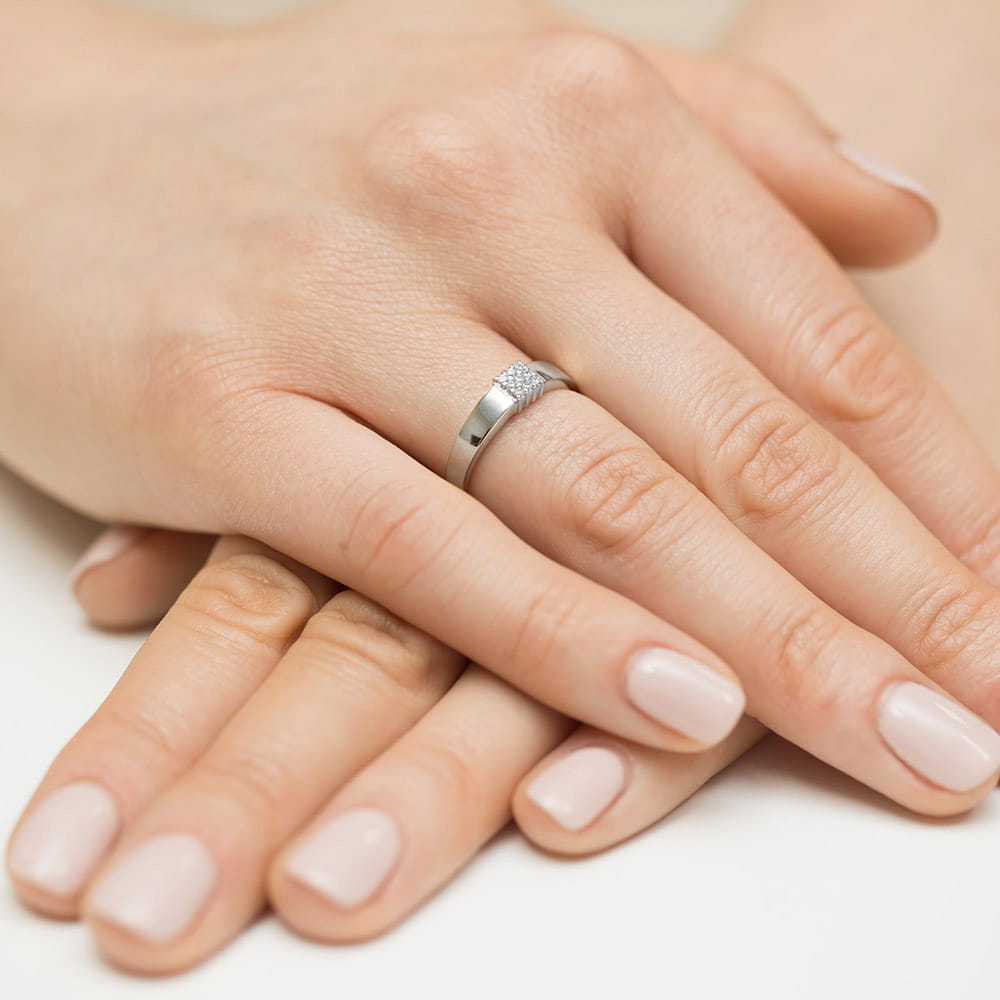 Inel Aur 9K cu Diamante Naturale 0.08 ct