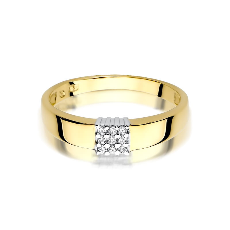 Inel Aur 9K cu Diamante Naturale 0.08 ct
