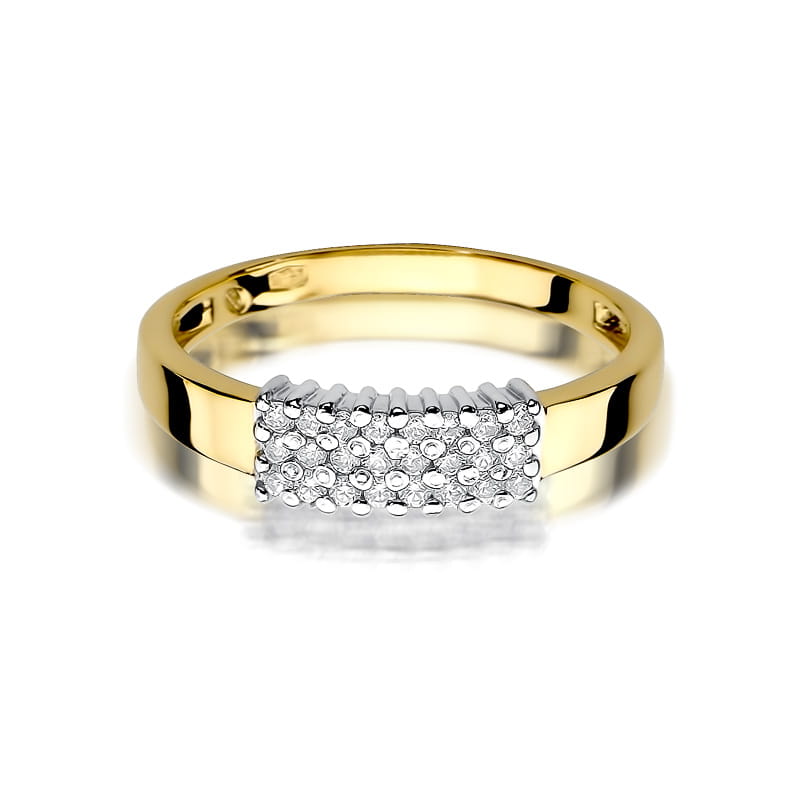 Inel Aur 9K cu Diamante Naturale 0.21 ct