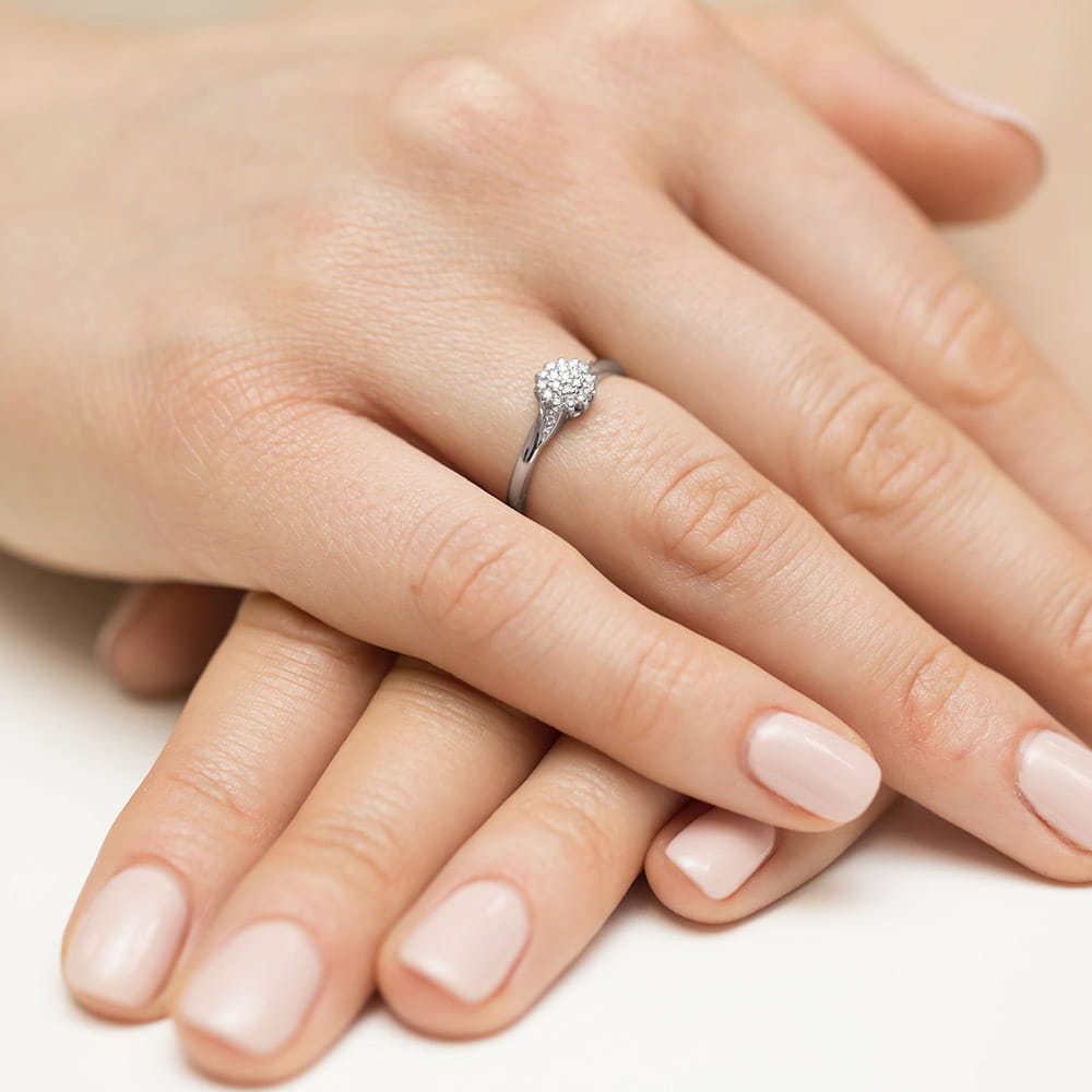 Inel Aur 9K cu Diamante Naturale 0.11 ct
